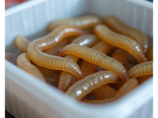 Container of lively fishing worms