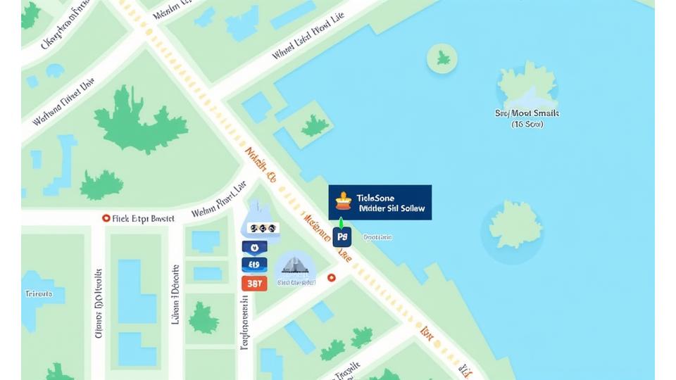 Map showing TideStone Outfitters location near Lake Ontario in Toronto, with nearby fishing spots highlighted.