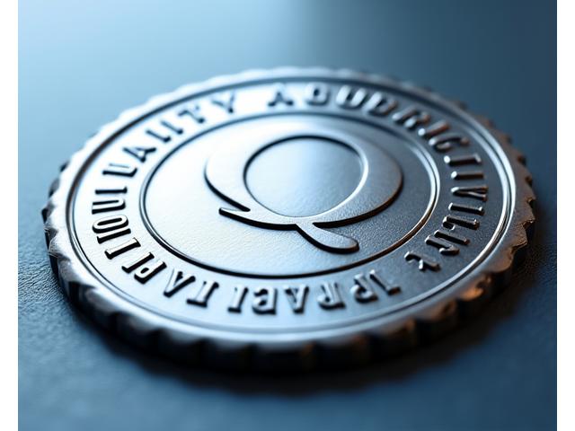 A polished metallic circular badge with a stylized checkmark and the words 'Quality Guarantee', symbolizing assurance and warranty.